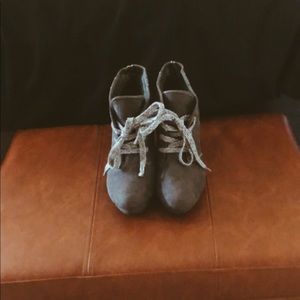 Dark Grey Lace-Up Booties